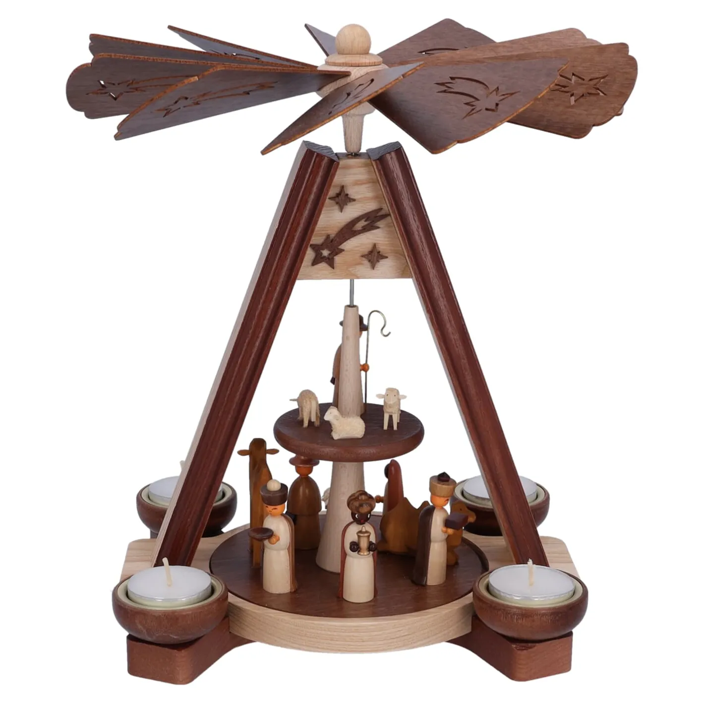 HODREWA Teelicht-Pyramide "Krippe mit Hirte" Outlet