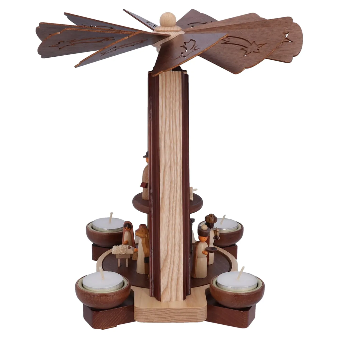 HODREWA Teelicht-Pyramide "Krippe mit Hirte" Outlet