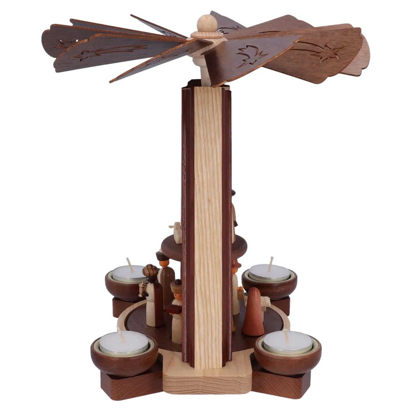 HODREWA Teelicht-Pyramide "Krippe mit Hirte" Outlet
