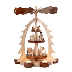 HODREWA Teelicht-Pyramide "Rehe im Wald" Hot