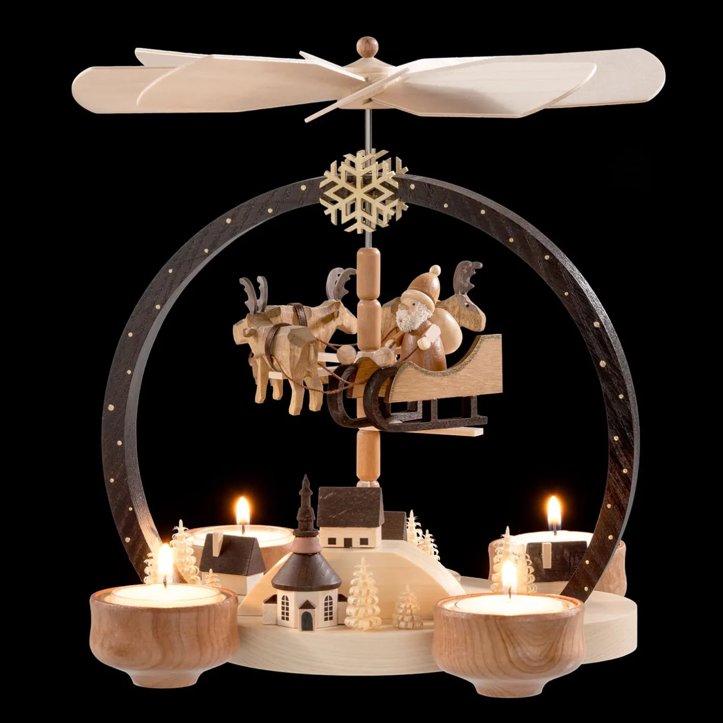 Teelicht-Pyramide Weihnachtszauber natur Clearance
