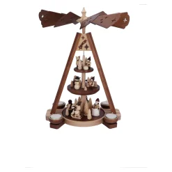 HODREWA Teelicht-Pyramide "Winterkinder im Wald" Hot