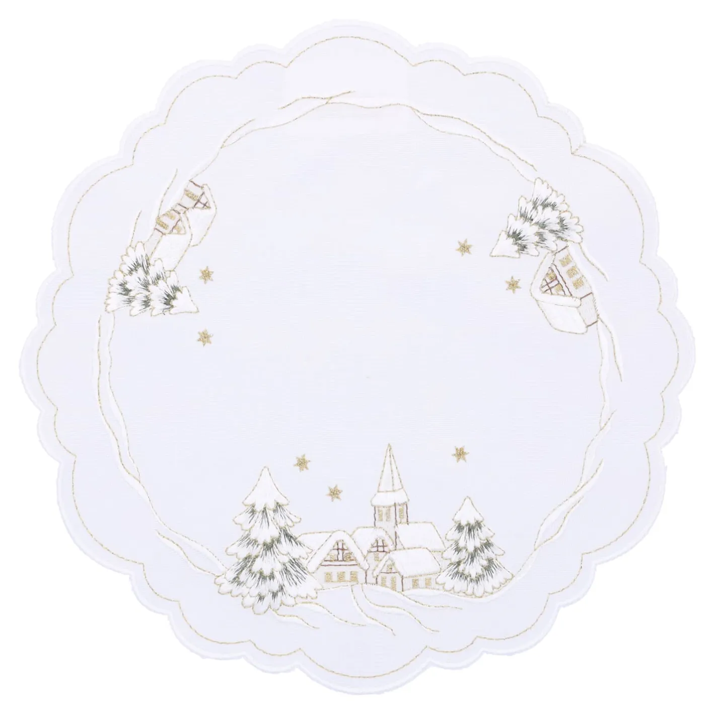 Sandner Tischdecke "Winterdorf", 28 cm Outlet