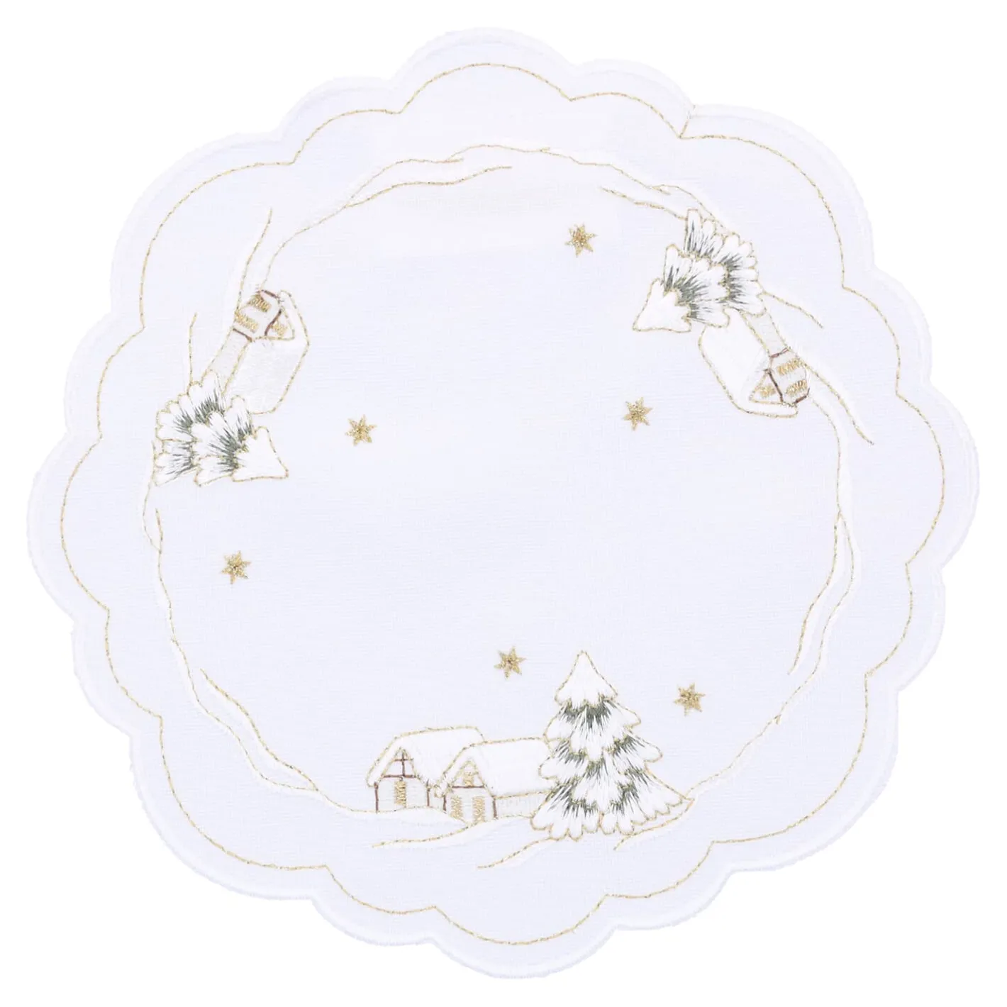 Sandner Tischdecke "Winterdorf", 20 cm