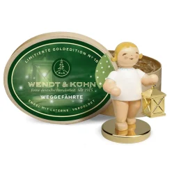 WENDT & KÜHN Weggefährte, Engel mit Laterne auf vergoldetem Metallsockel, Goldedition No18, Standfigur Online