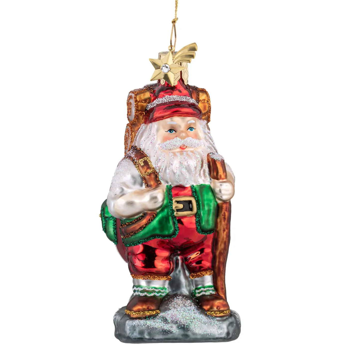 Poesie in Glas Weihnachtsmann als Wanderer Sale