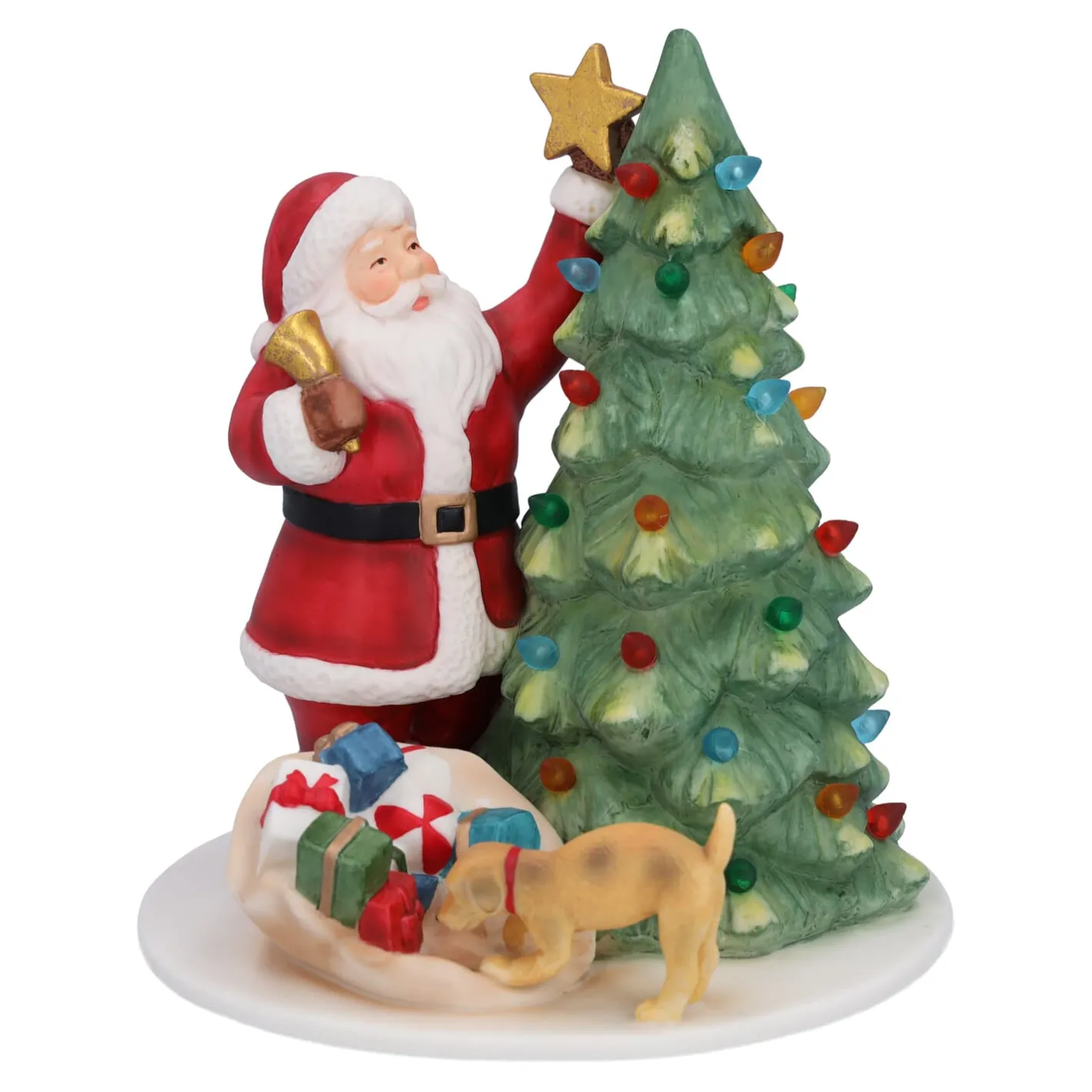 Weihnachtsmann beim Baum schmücken Outlet