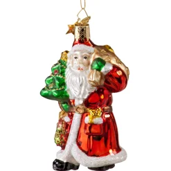 Poesie in Glas Weihnachtsmann mit Baum New
