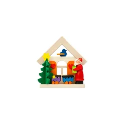 Weihnachtsmann mit Eisenbahn, Holz-Baumbehang Sale