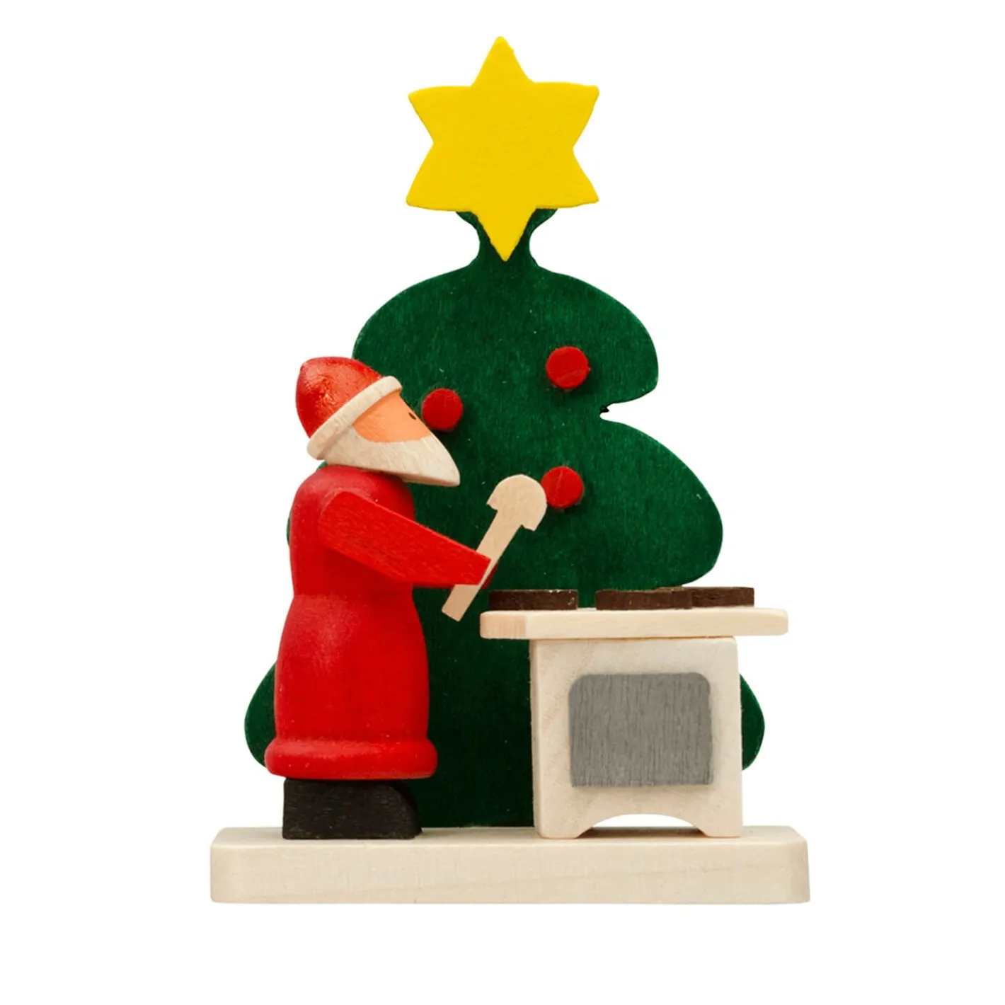 Weihnachtsmann mit Pfefferkuchen, Holz-Baumbehang Discount