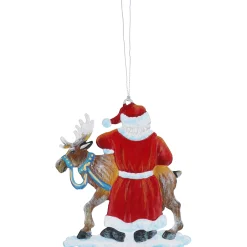 Käthes Original Weihnachtsmann mit Rentier, Zinn-Baumbehang Best