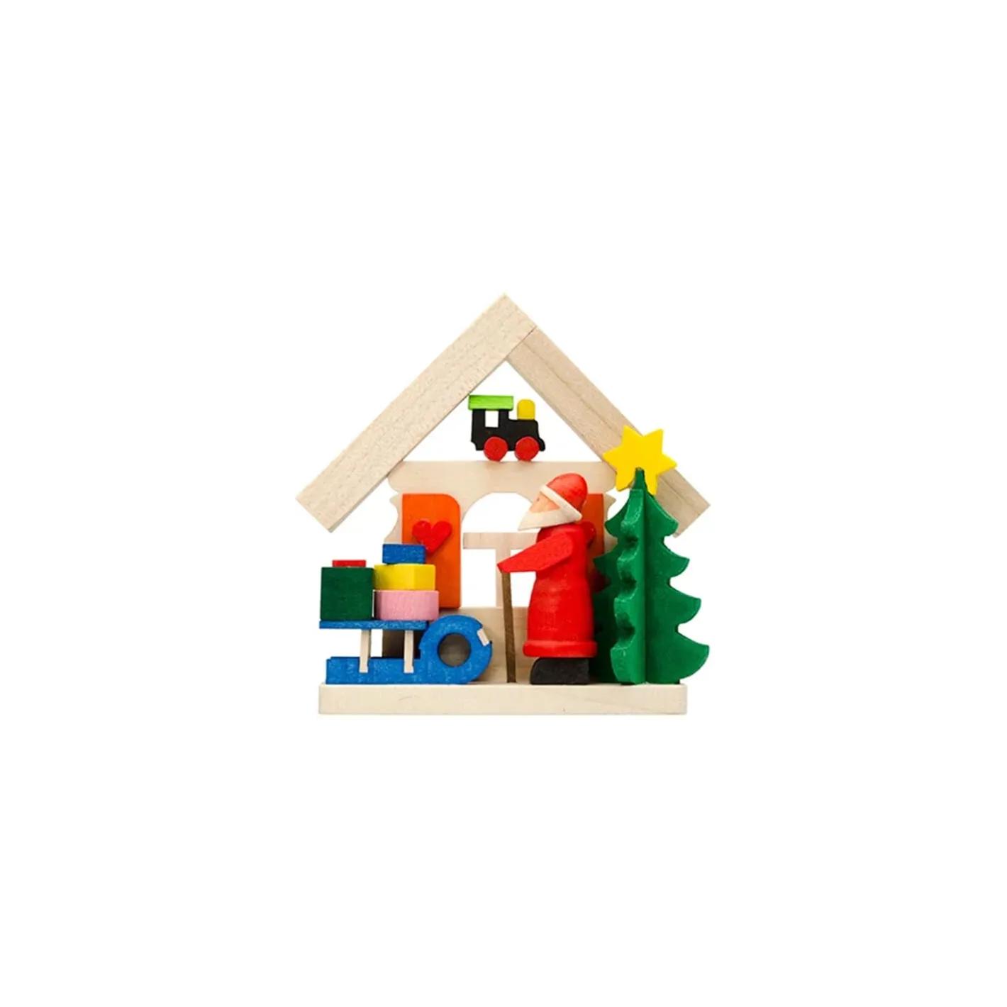 Weihnachtsmann mit Schlitten, Holz-Baumbehang Online