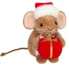Hermann Teddy Weihnachtsmaus mit Geschenk, Plüschfigur Hot