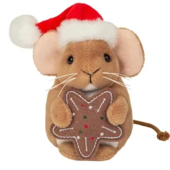 Hermann Teddy Weihnachtsmaus mit Keks, Plüschfigur