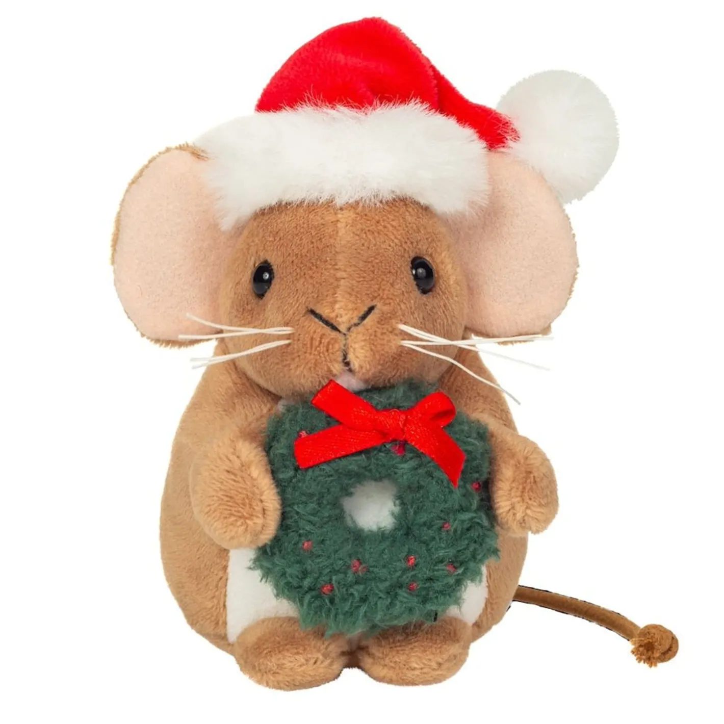 Hermann Teddy Weihnachtsmaus mit Kranz, Plüschfigur Outlet