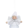 Käthes Original Weihnachtswichtel auf Glocke, weiß, Holz-Baumbehang New