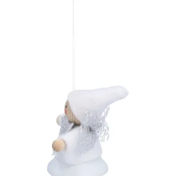 Käthes Original Weihnachtswichtel auf Glocke, weiß, Holz-Baumbehang New