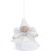 Käthes Original Weihnachtswichtel auf Rose, weiß, Holz-Baumbehang New