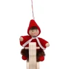Käthes Original Weihnachtswichtel auf Schaukelpferd, rot, Holz-Baumbehang Clearance