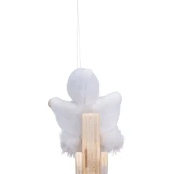 Käthes Original Weihnachtswichtel auf Schaukelpferd, weiß, Holz-Baumbehang Discount