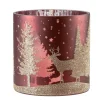 Windlicht "Hirsche im Wald", rot, 15cm Outlet