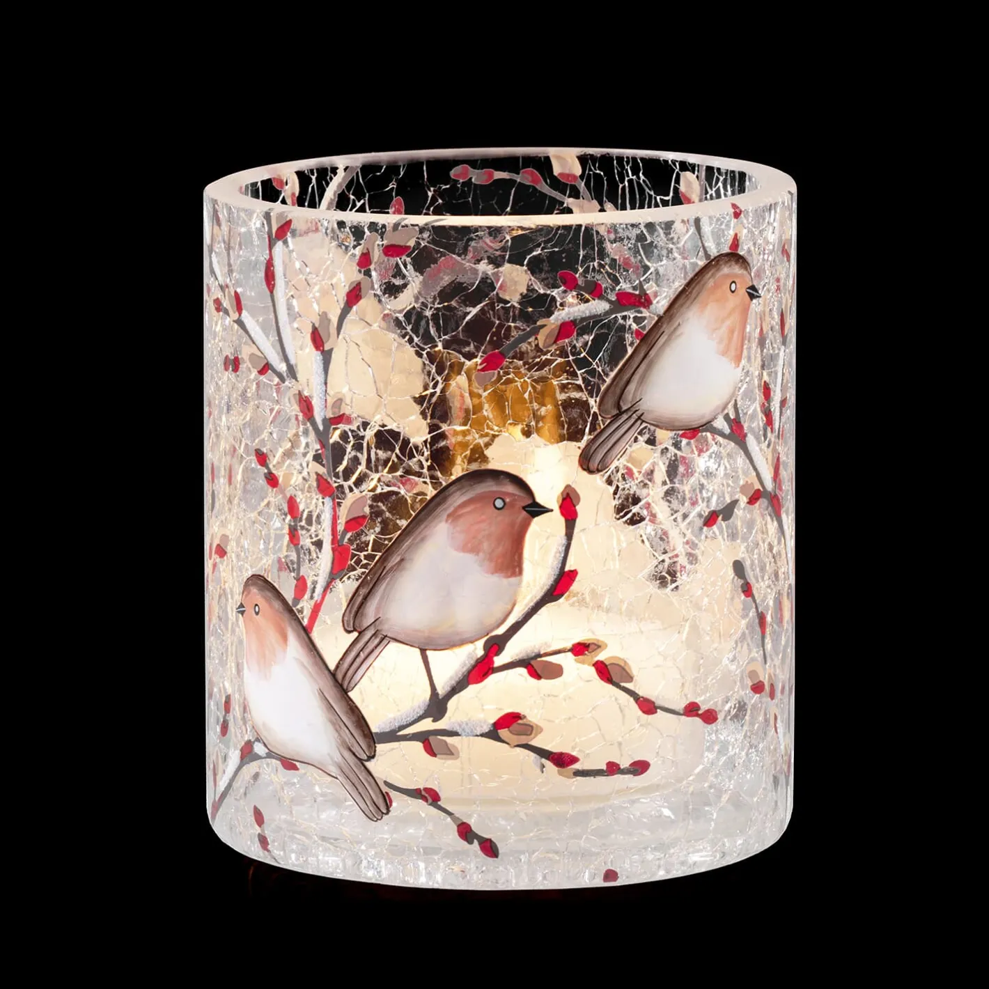 Windlicht "Rotkehlchenfamilie", 10 cm Sale