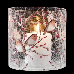 Windlicht "Rotkehlchenfamilie", 15 cm Outlet