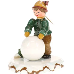 Hubrig Volkskunst Winterkinder Junge mit Schneekugel